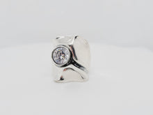 Load image into Gallery viewer, Folded Sterling Silver CZ Ring