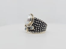 Load image into Gallery viewer, Sterling Silver, Pearl, and Blue Topaz Ring