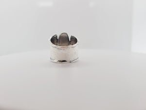 Sterling Silver and Oval Roman Glass Ring