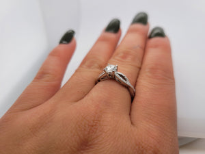 14k White Gold Red Spinel Diamond Engagement Ring