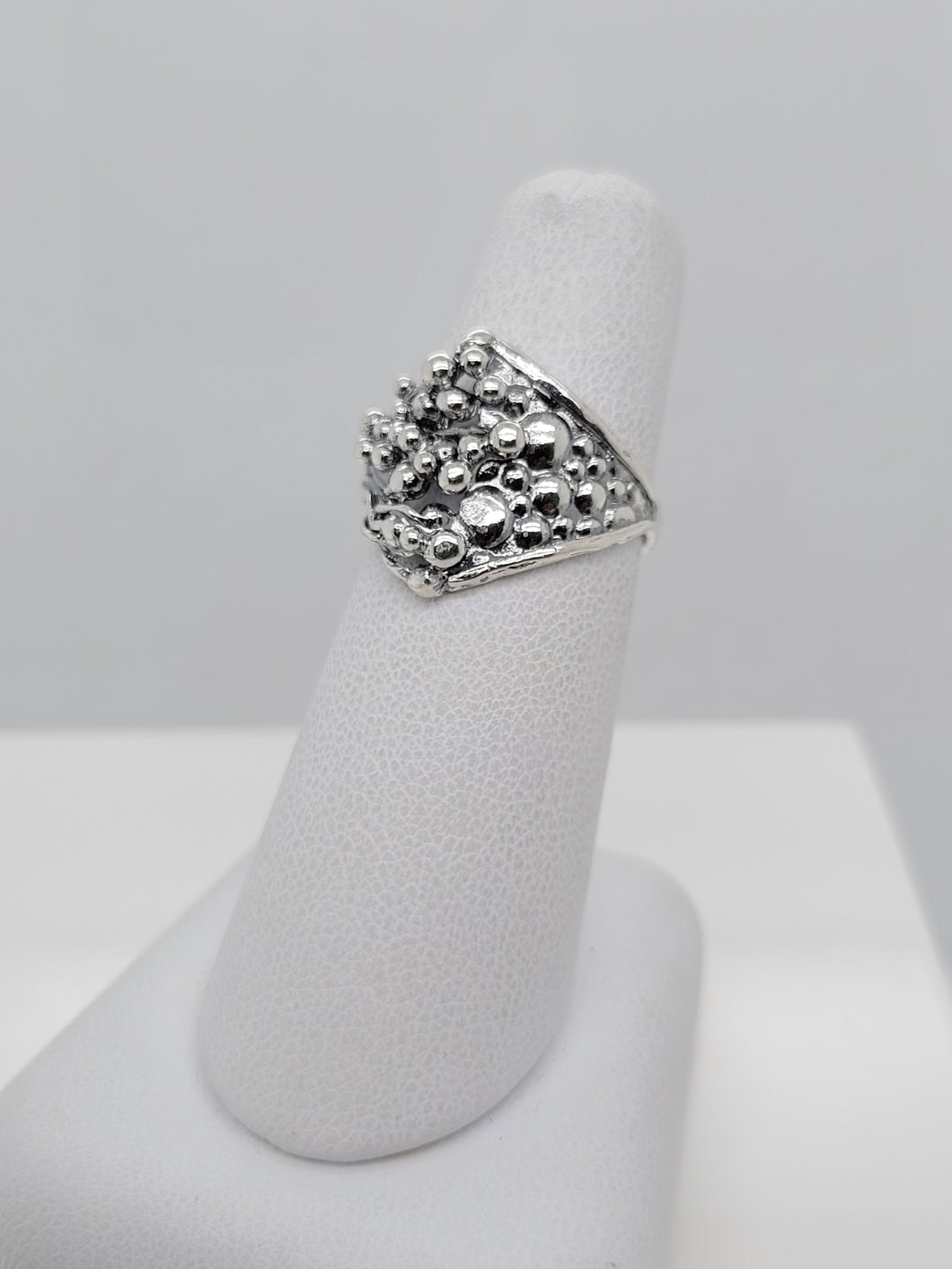 Sterling Silver Cluster Bead Ring - 7