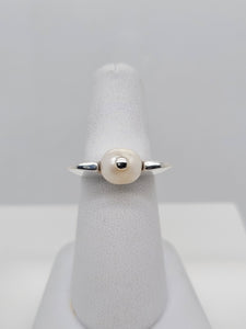 Sterling Silver Pearl Square Ring