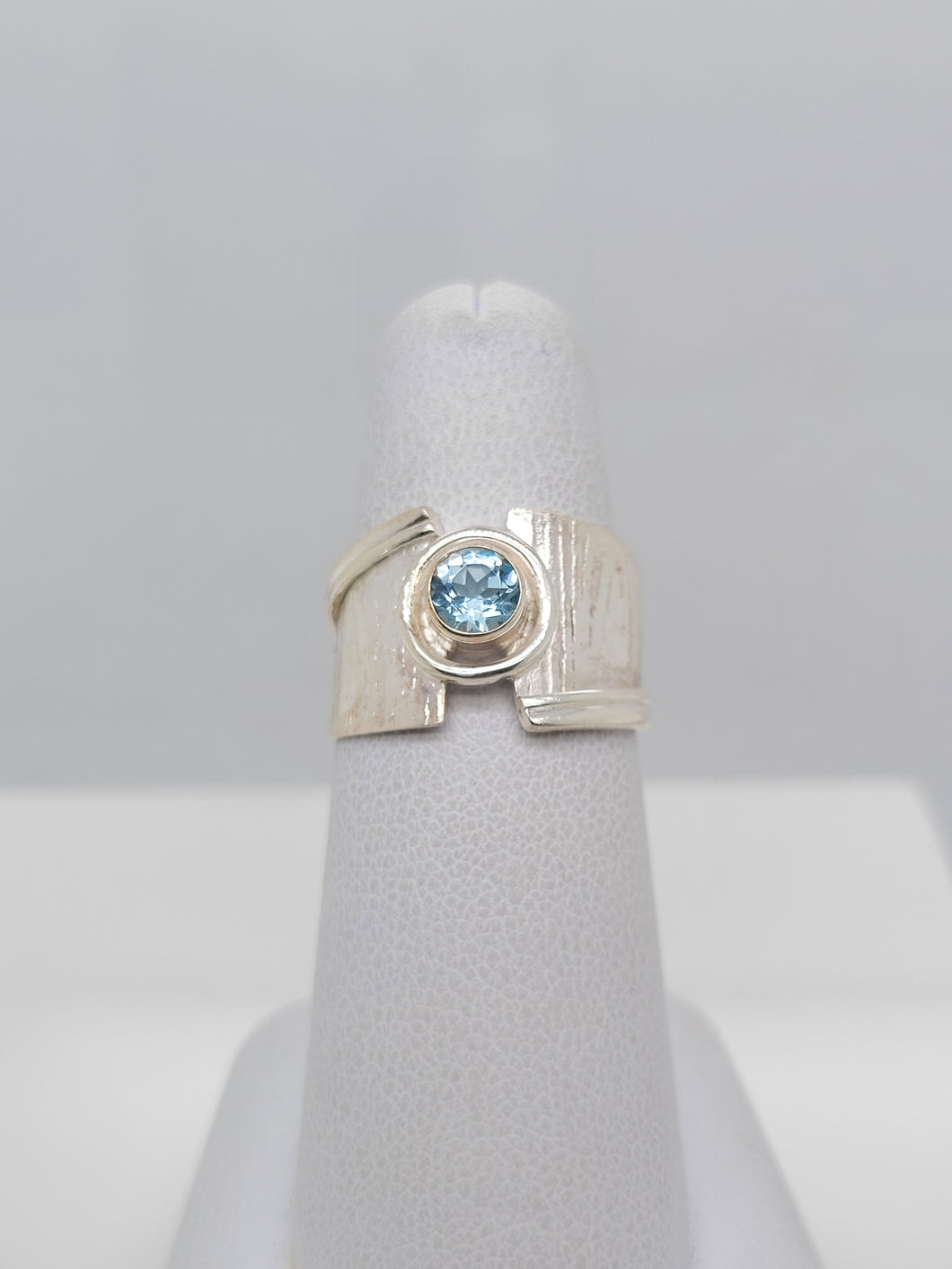 Sterling Silver Blue Topaz Ring- 8