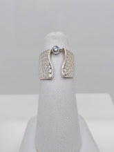 Load image into Gallery viewer, Sterling Silver Blue Topaz Wide Band Ring