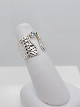 Load image into Gallery viewer, Sterling Silver Blue Topaz Wide Band Ring