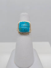 Load image into Gallery viewer, Sterling Silver Square Turquoise Ring