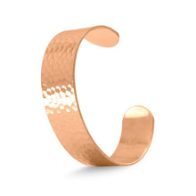 Load image into Gallery viewer, 19mm Hammered Solid Copper Cuff Bracelet