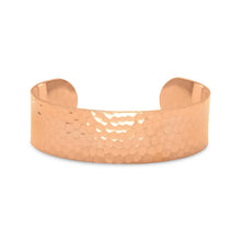Load image into Gallery viewer, 19mm Hammered Solid Copper Cuff Bracelet