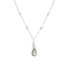 Load image into Gallery viewer, 16&quot;+2&quot; Extension Prasiolite and Cultured Freshwater Pearl Necklace