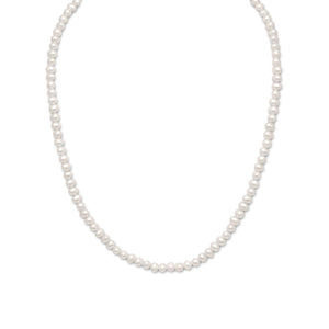 15"+2" Extension White Cultured Freshwater Pearl Necklace