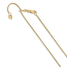 Load image into Gallery viewer, 14K Adjustable 1.2mm Diamond Cut Rope Chain