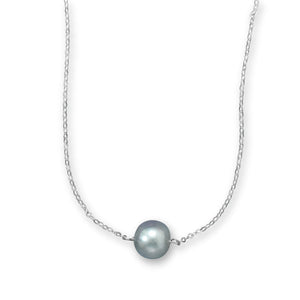 16" + 2" Silver Cultured Freshwater Pearl Necklace