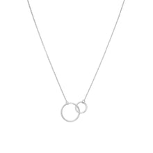 Load image into Gallery viewer, 16&quot; + 2&quot; Rhodium Plated Circle Link Necklace