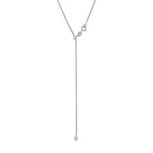 Load image into Gallery viewer, Rhodium Plated Adjustable Box Chain and Ball Necklace