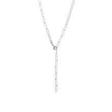 Load image into Gallery viewer, 21&quot; Rhodium Plated Paperclip Chain Necklace