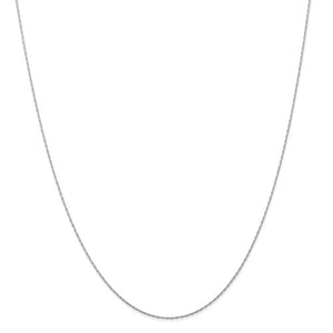 14k White Gold 0.5mm Cable Rope Chain