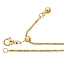 14/20 Yellow Gold-Filled 1.2mm Round Box Chain, Adjustable 22"