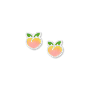 Enamel Peach Stud Earrings