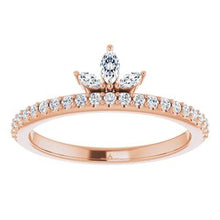 Load image into Gallery viewer, Rose 1/3 CTW Diamond Stackable Crown Ring