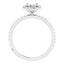 Load image into Gallery viewer, 1/3 CTW Diamond Semi-set Halo-Style Engagement Ring for Oval