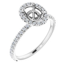 Load image into Gallery viewer, 1/3 CTW Diamond Semi-set Halo-Style Engagement Ring for Oval