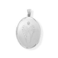 Load image into Gallery viewer, Oval Angel Wings Memory Keeper Locket with Diamond