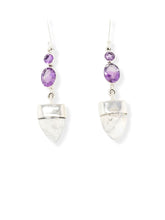 Load image into Gallery viewer, Sterling Silver Amethyst and Moonstone Earrings