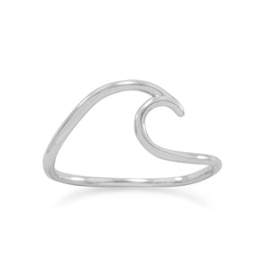 Rhodium Plated Wave Ring