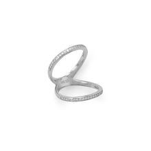 Load image into Gallery viewer, Rhodium Plated CZ Double Band Knuckle Ring