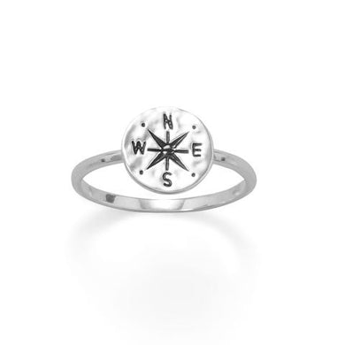 Keep It Moving! Hammered Compass Ring