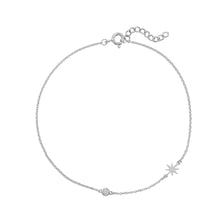 Load image into Gallery viewer, Pedi Perfect! Rhodium Plated Starburst Anklet
