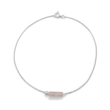 Load image into Gallery viewer, 9.25&quot; Rose Quartz Tube Anklet