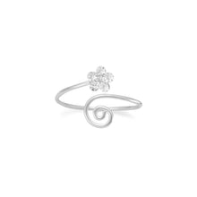 Load image into Gallery viewer, Wrap Design Toe Ring with Clear Crystal Flower