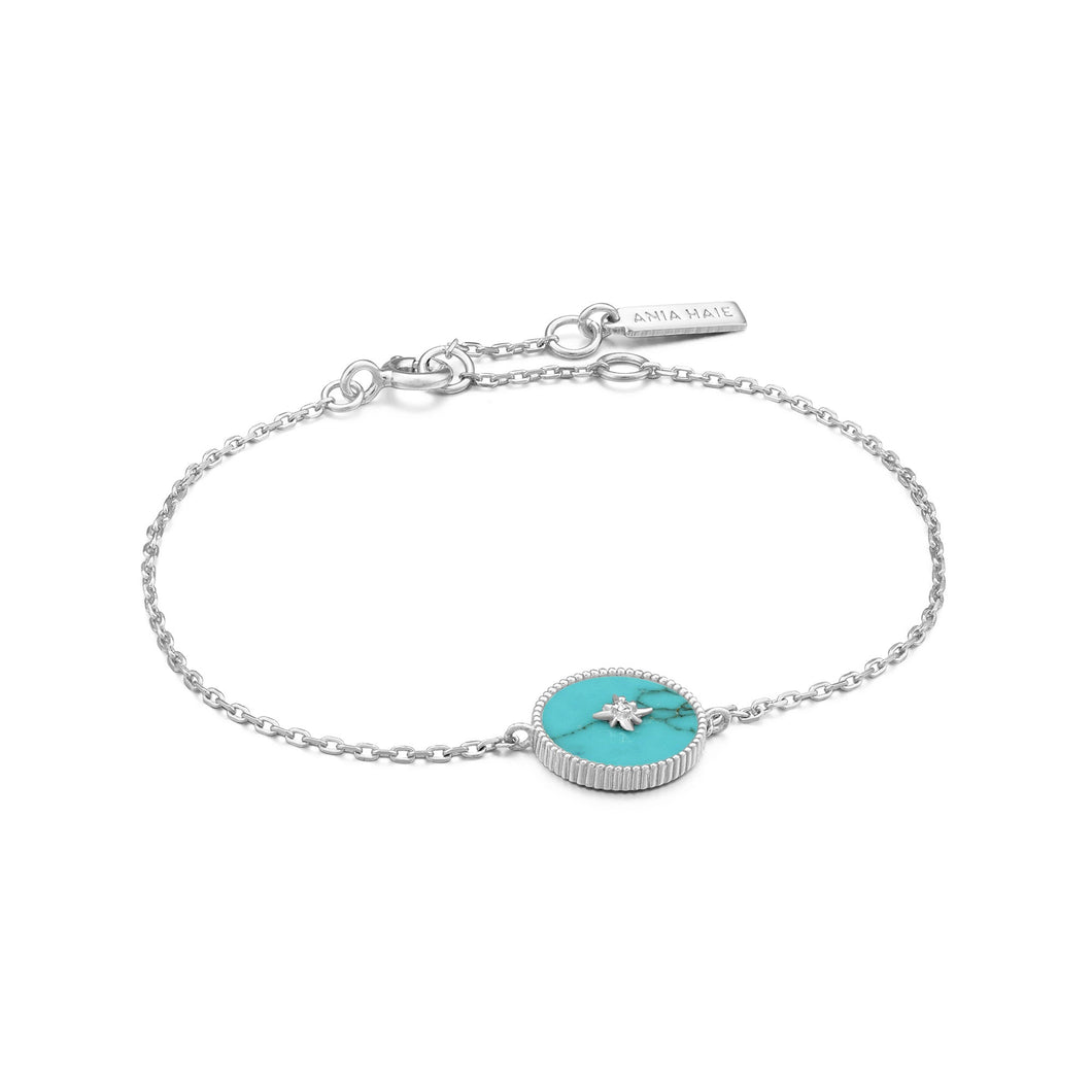 Silver Turquoise Emblem Bracelet