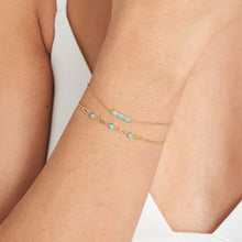 Load image into Gallery viewer, Gold Turquoise Link Bracelet