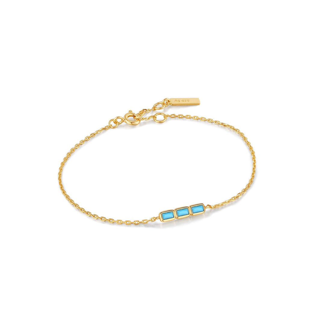 Gold Turquoise Bar Bracelet