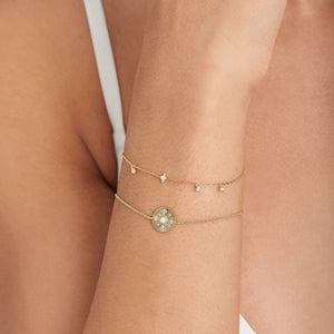 Gold Scattered Stars Kyoto Opal Disc Bracelet