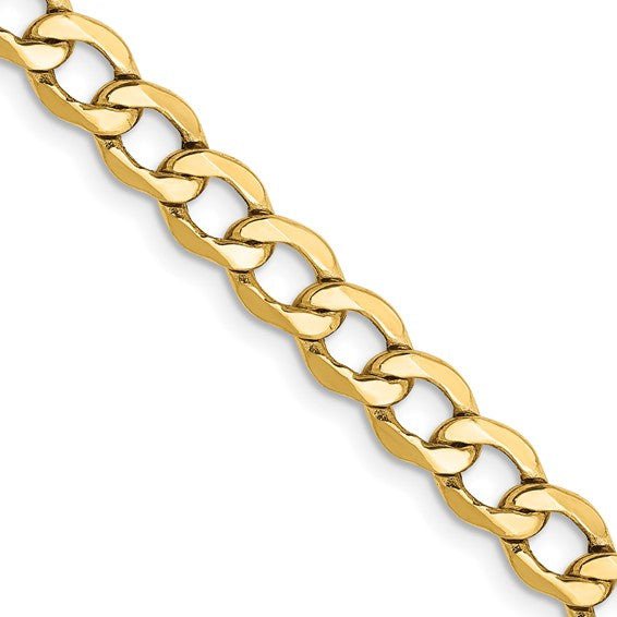 Gold 5.25mm Curb Chain 14k Semi-Solid