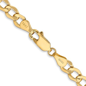Gold 5.25mm Curb Chain 14k Semi-Solid