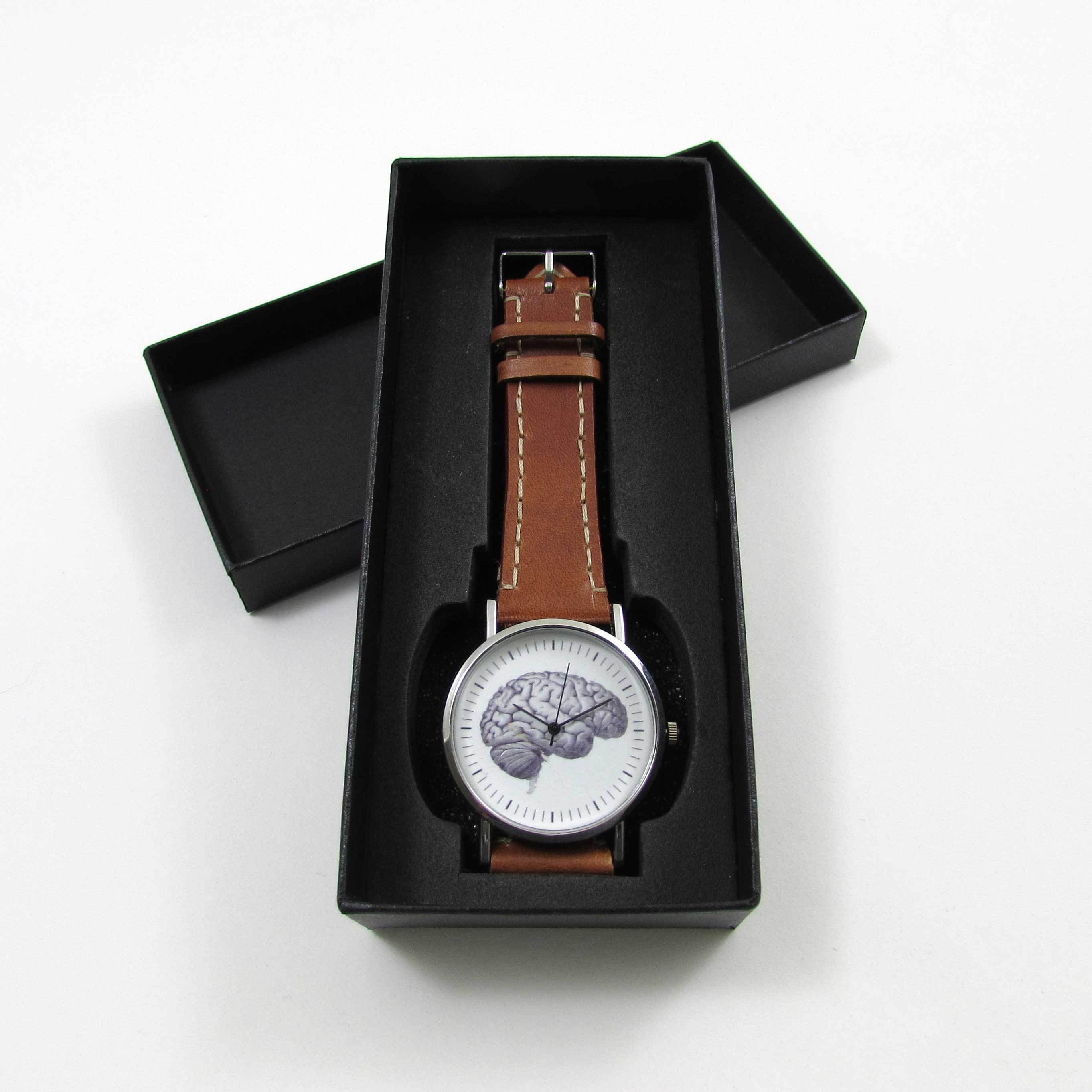 Anatomical Brain Brown Leather Wrist Watch - TheExCB