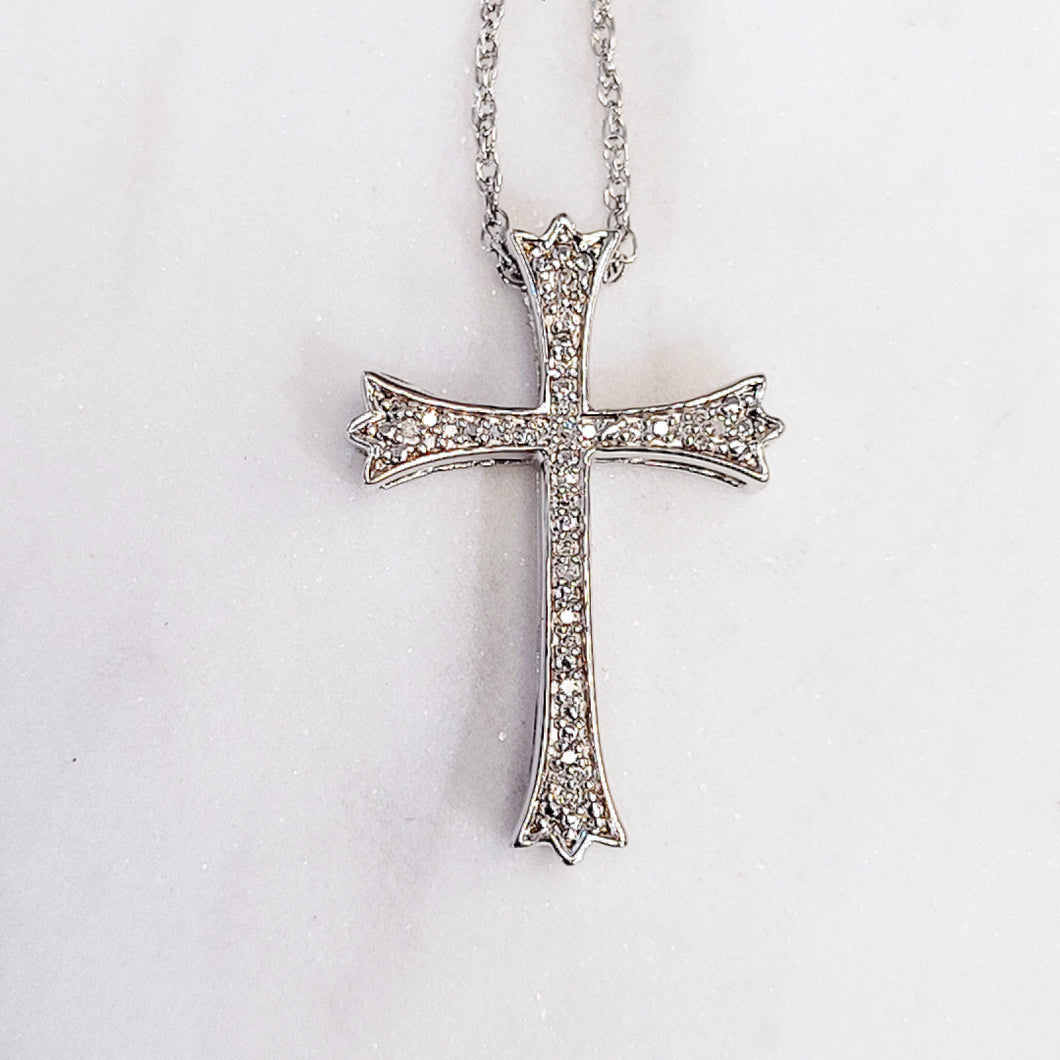 Silver Diamond Cross