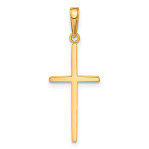 14K Polished Cross Pendant