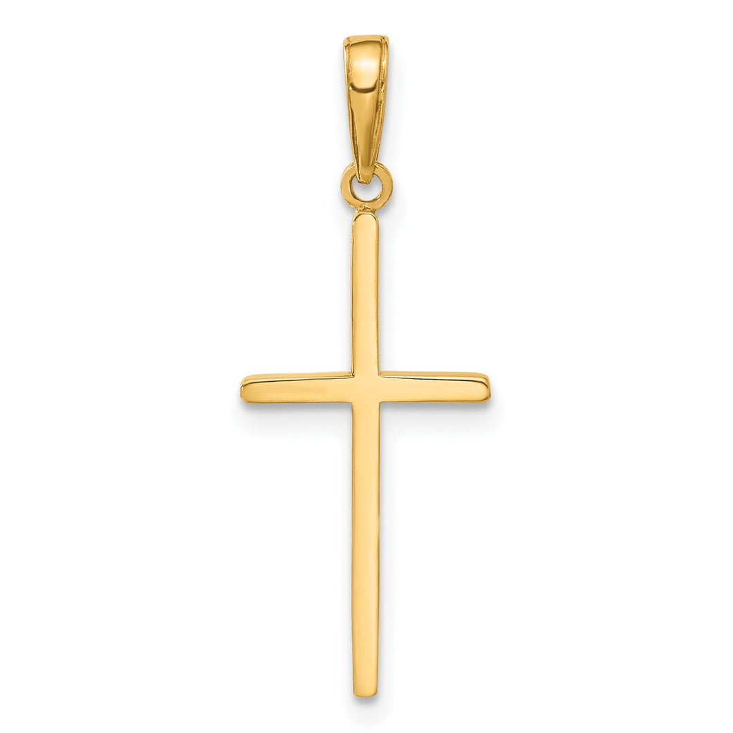 14K Polished Cross Pendant