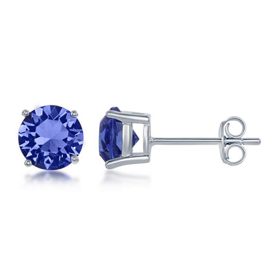 Sterling Silver 6MM Sapphire 