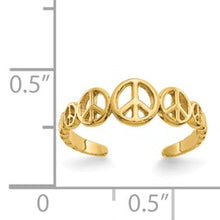 Load image into Gallery viewer, 14k Gold Peace Sign Toe Ring