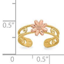 Load image into Gallery viewer, 14k Two-tone Flower Toe Ring
