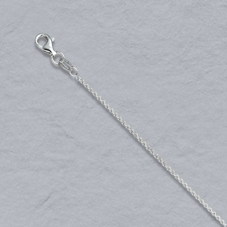Sterling Silver Rhodium Plated 1.5mm Cable Chain 20