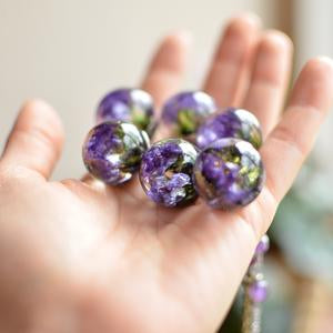 Purple Sea Lavender Large Sphere Necklace