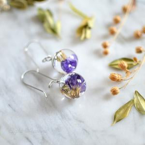 Purple Limonium earrings