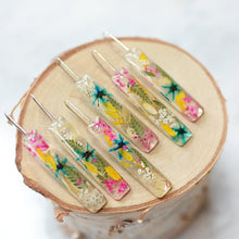 Load image into Gallery viewer, Spring Fling floral bar earrings